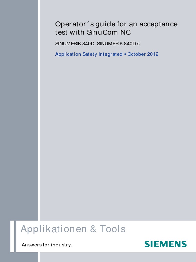 Applikationen & Tools: Operator S Guide For An Acceptance Test With ...
