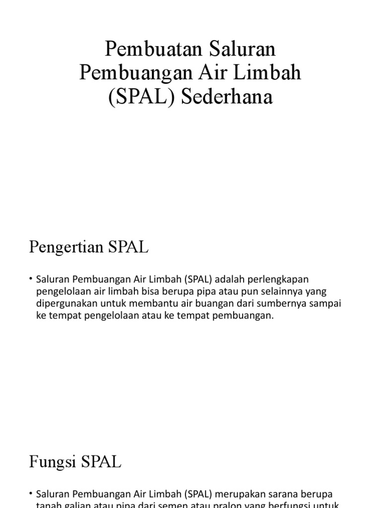 Panduan Pembuatan SPAL Sederhana | PDF