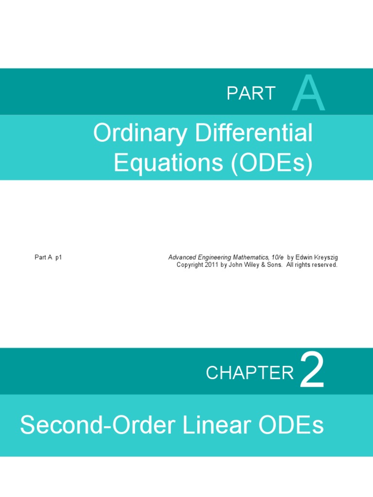 Ordinary Differential Equations (Odes) : Part A P1 | PDF | Ordinary ...