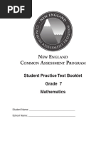 Grade 7 Mathematics Student Practice Test Booklet