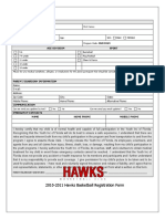 2010-2011 Hawks Basketball Registration Form: Player Information