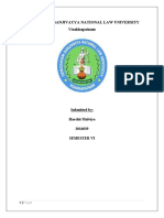 Damodaram Sanjivayya National Law University Visakhapatnam: Submitted By: Harshit Malviya 2016039 Semester Vi