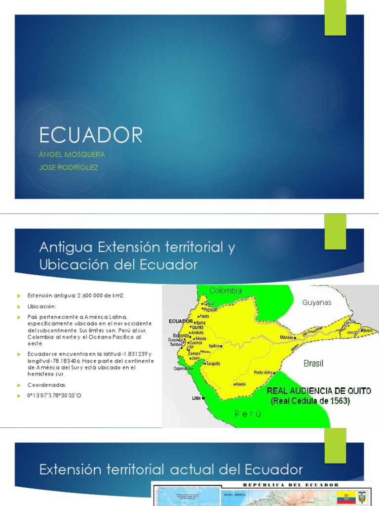 Extensión Territorial de Ecuador: 283,561 km² | PDF | Ecuador ...