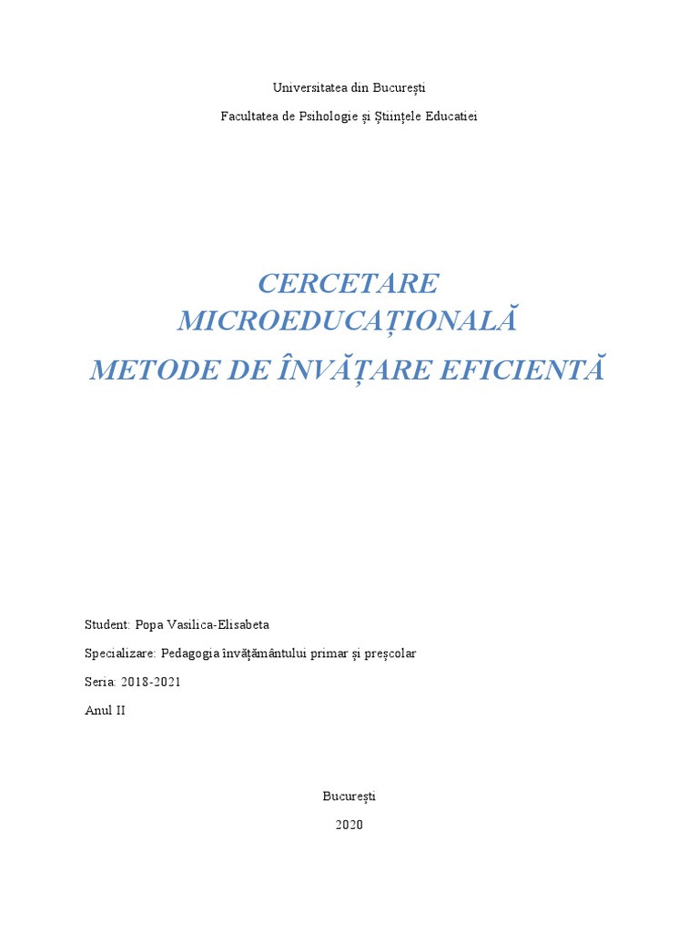 Metode de Învățare Eficiente | PDF