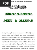 Difference Between Deen N Mazhab