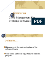 Seminar On: Clone Management For Evolving Softwares