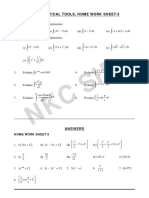 NK C SI R: Mathematical Tools, Home Work Sheet-3