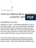 Time For Alberta Mlas To Protect Property Rights