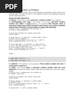 Random Numbers in Python