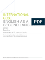 International GCSE English As A Second Language Responses With Commentaries Reading