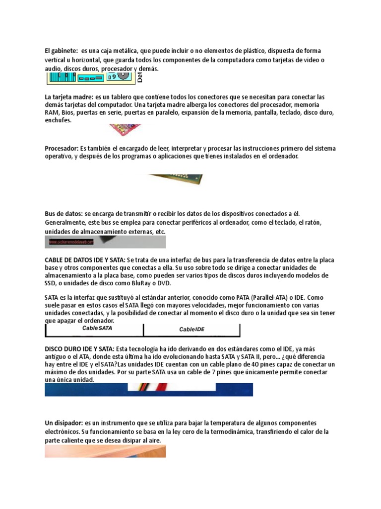 Componentes Esenciales del PC | PDF | Hardware de la computadora ...