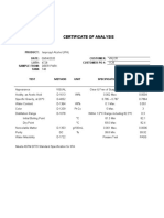 Certificate of Analysis: Test Method Unit Specification Result