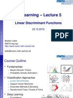 Machine Learning - Lecture 5: Linear Discriminant Functions