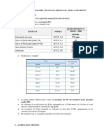 Especificcaciones Concreto Fino y Grueso