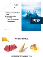 Lecture on Key Roles of Water in Foods