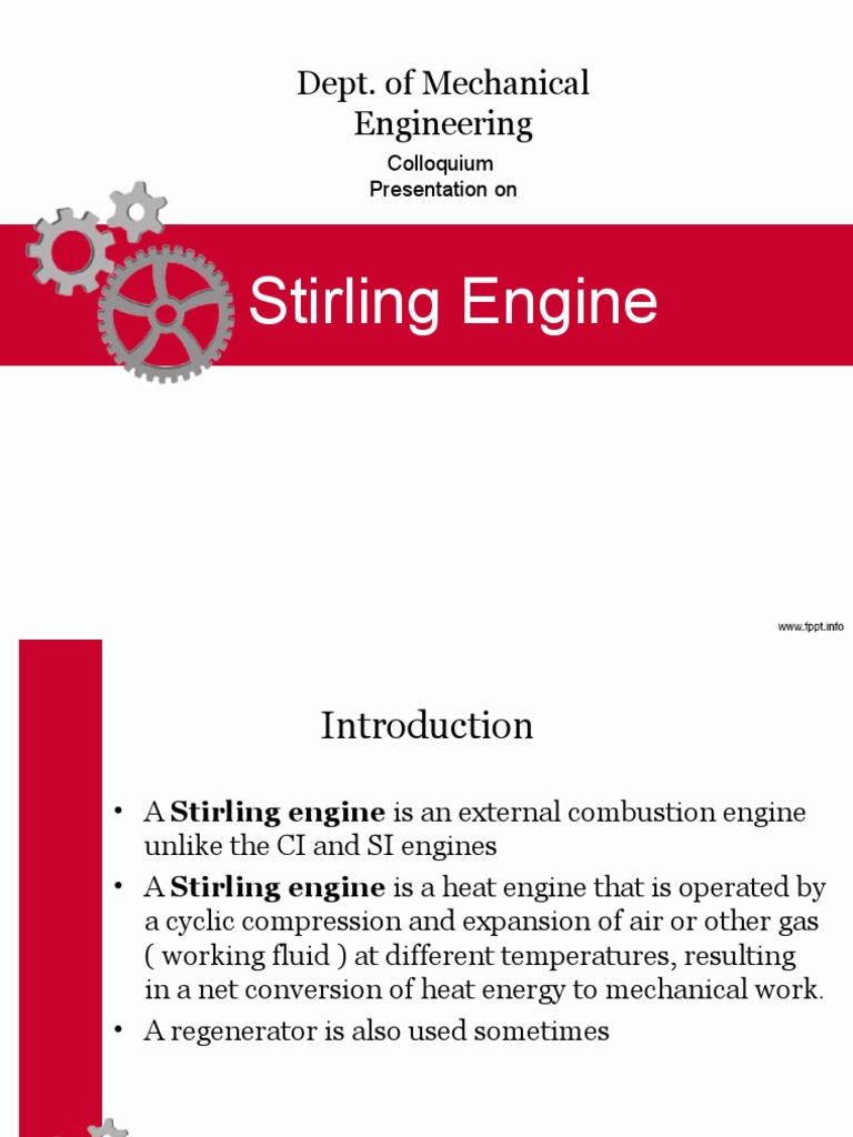 History and Invention of Stirling Engine | PDF | Engines | Energy ...