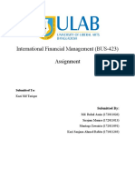 International Financial Management (BUS-423) : Assignment