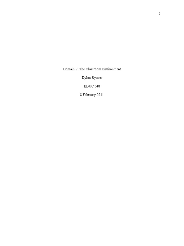 Domain 2: Classroom Environment Strategies | PDF | Classroom | Teachers