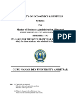 Faculty of Economics & Business Syllabus For