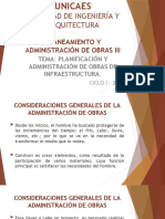 CLASE 03 - PAO III 2020. PLANIFICACION Y ADMINISTRACION DE  UNA OBRA DE INFRAESTRUCTURA