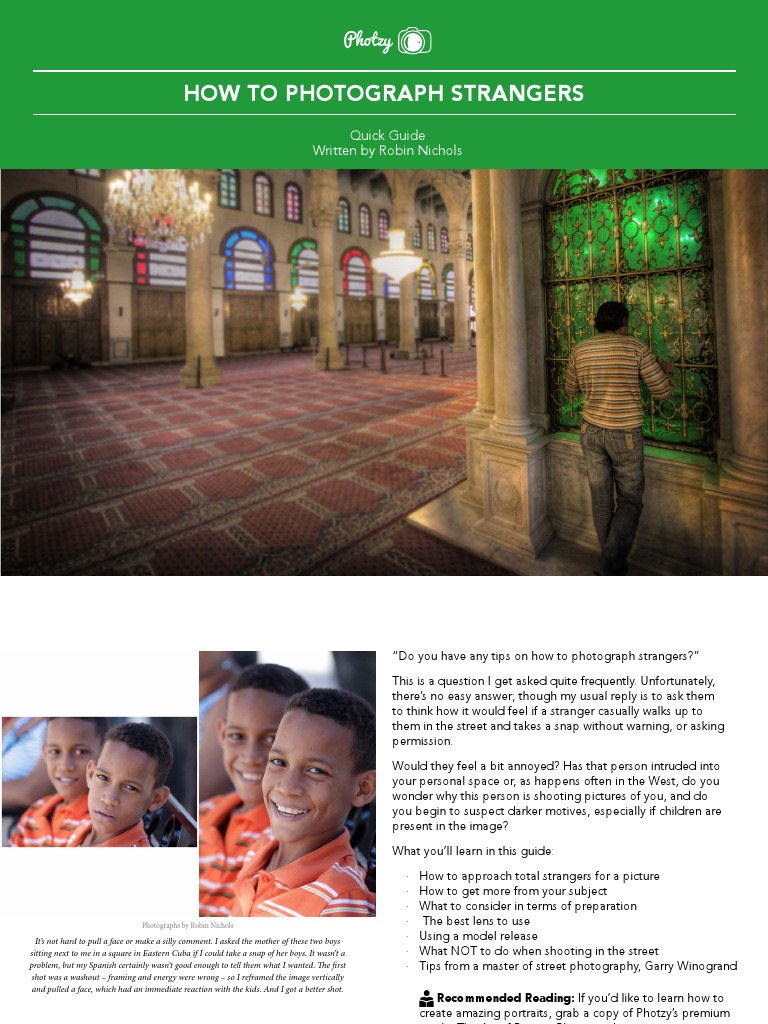 How To Photograph Strangers: Photzy | PDF | Camera | Zoom Lens