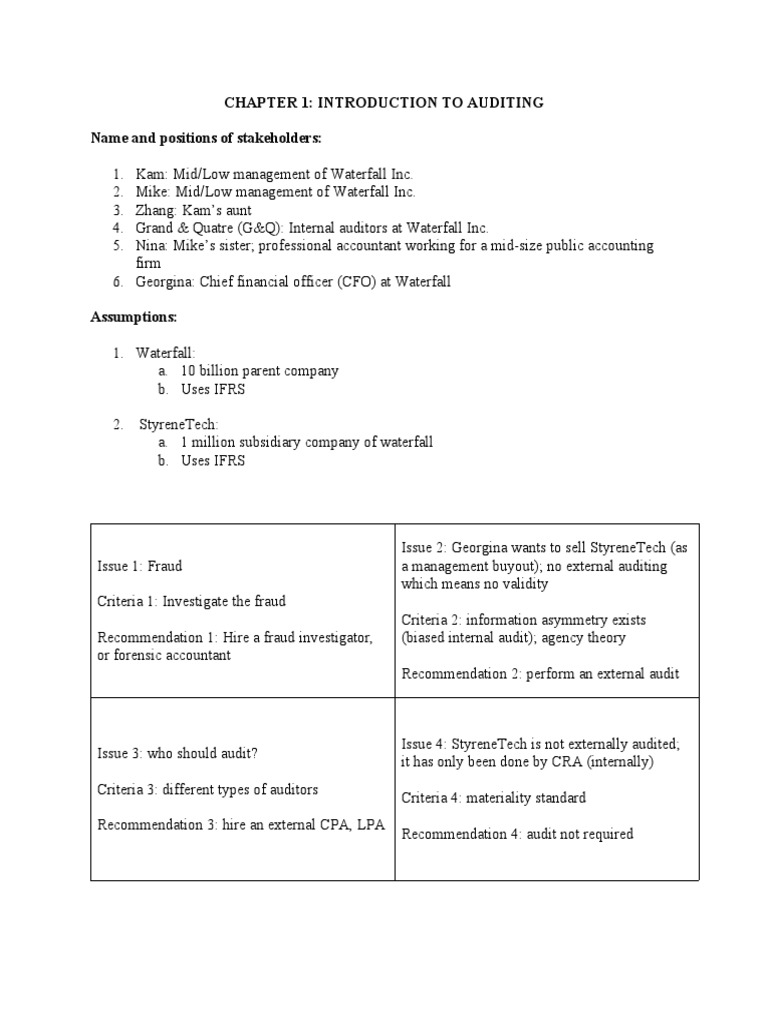Auditing Challenges at Waterfall Inc. | PDF | Accountant | Audit