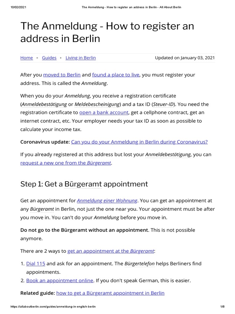 The Anmeldung How To Register An Address in Berlin All About Berlin