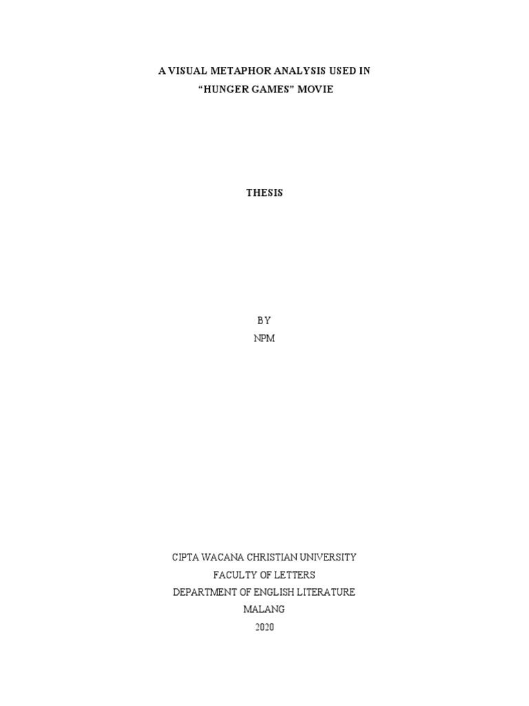 Visual Metaphor Analysis in Hunger Games | PDF | Semantics | Communication