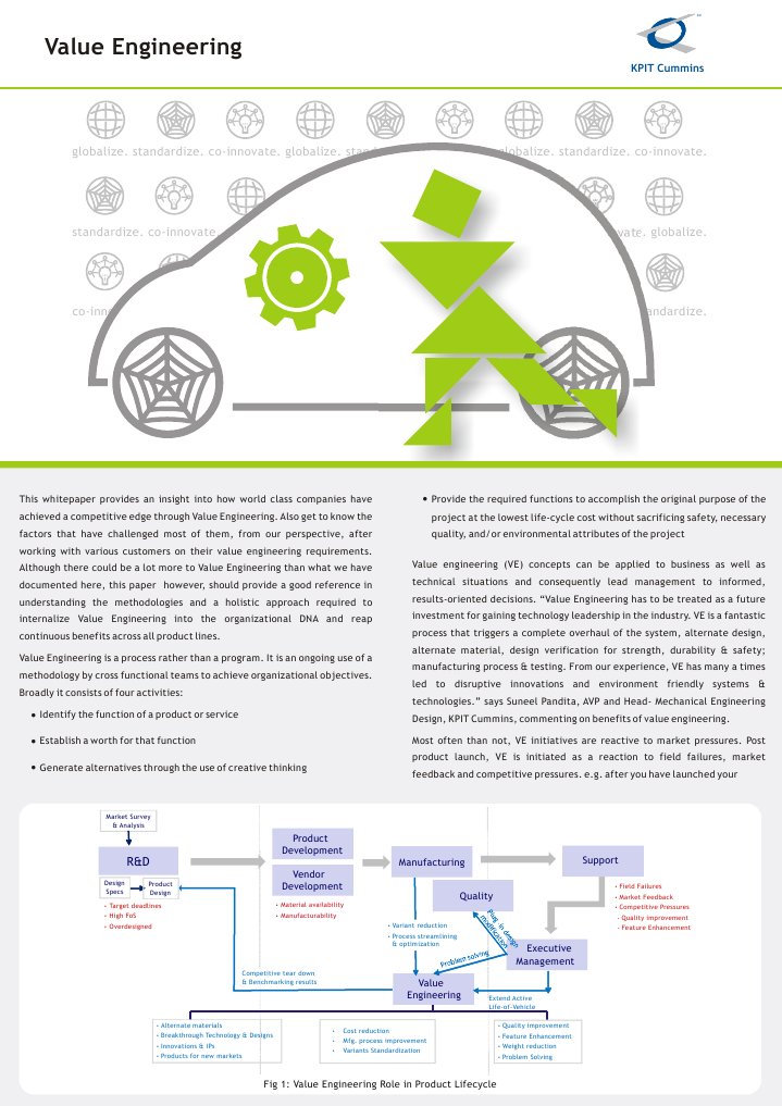 Value Engineering Whitepaper | PDF | Product Lifecycle | Design