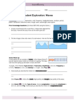 Student Exploration: Waves: Vocabulary: Amplitude, Compression, Crest, Frequency, Longitudinal Wave, Medium, Period