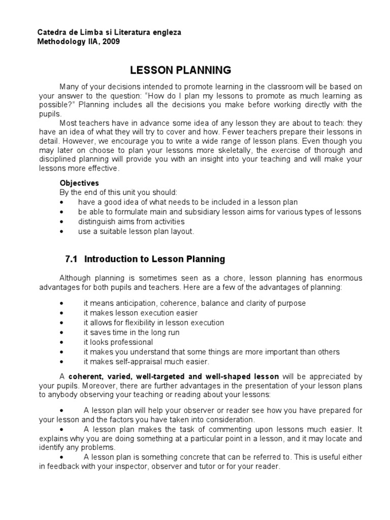 Methodology 4 Lesson Planning | PDF | Lesson Plan | Teachers