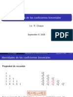 Identidades de Los Coeficientes Binomiales