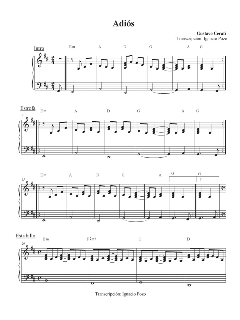 Adiós (Cerati) | PDF