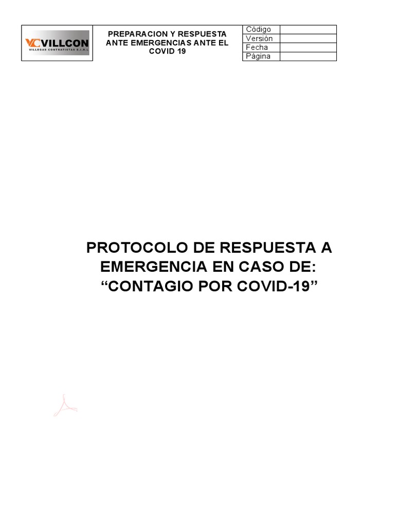 Preparación y Respuesta Ante Emergencia Covid19 | PDF | Cuidado de la ...