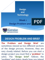 Design and Technology Week 1 Design Brief 3