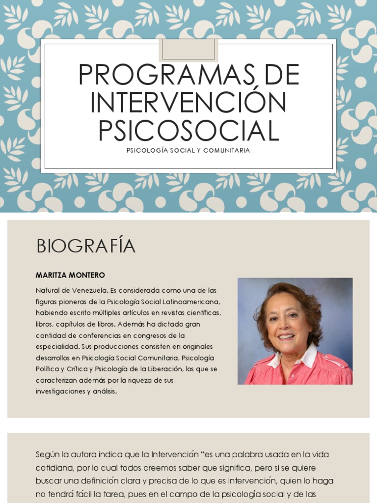 Programas de Intervención Psicosocial | PDF | Psicología Social | Sicología