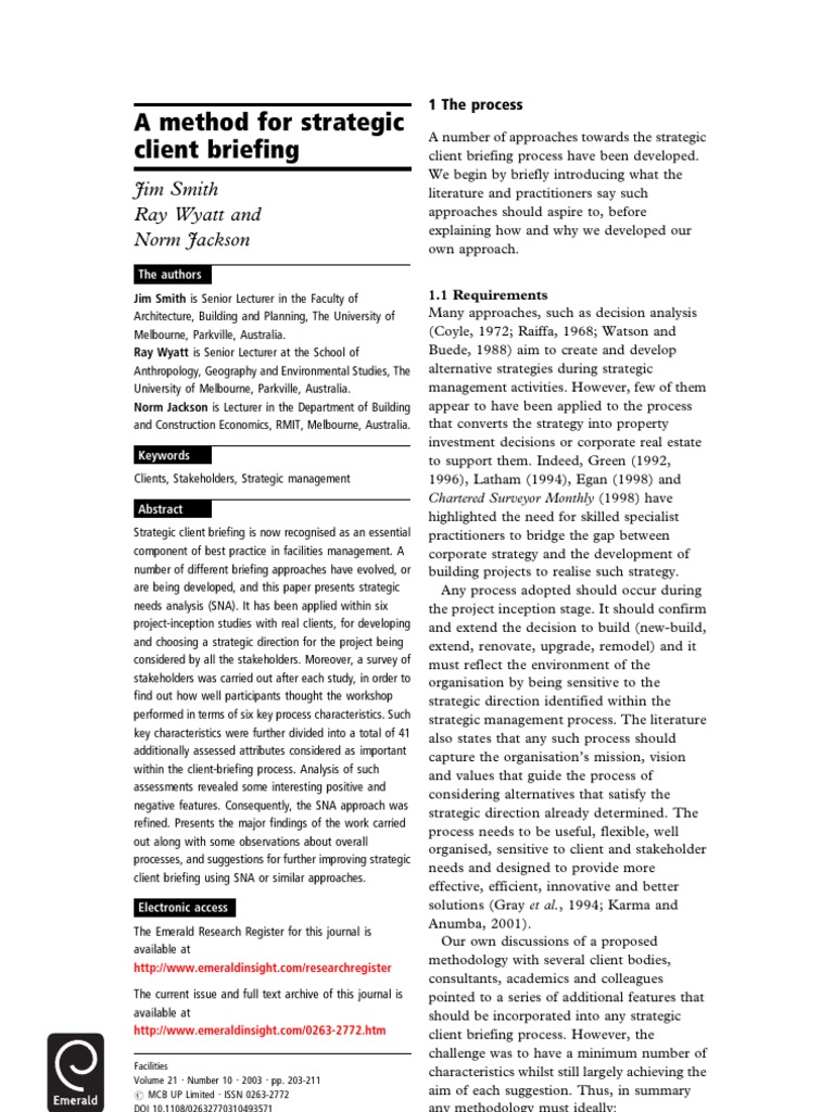 A - Method Strategic Briefing | PDF | Strategic Management | Decision ...