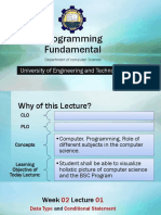 Programming Fundamental: University of Engineering and Technology