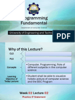 Programming Fundamental: University of Engineering and Technology