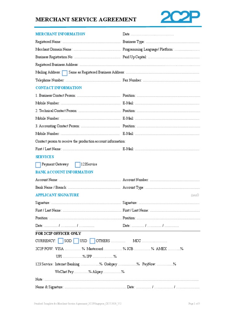 Application Form Merchant Agreement SG | PDF | Receipt | Breach Of Contract