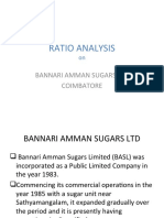 Ratio Analysis: Bannari Amman Sugars LTD Coimbatore