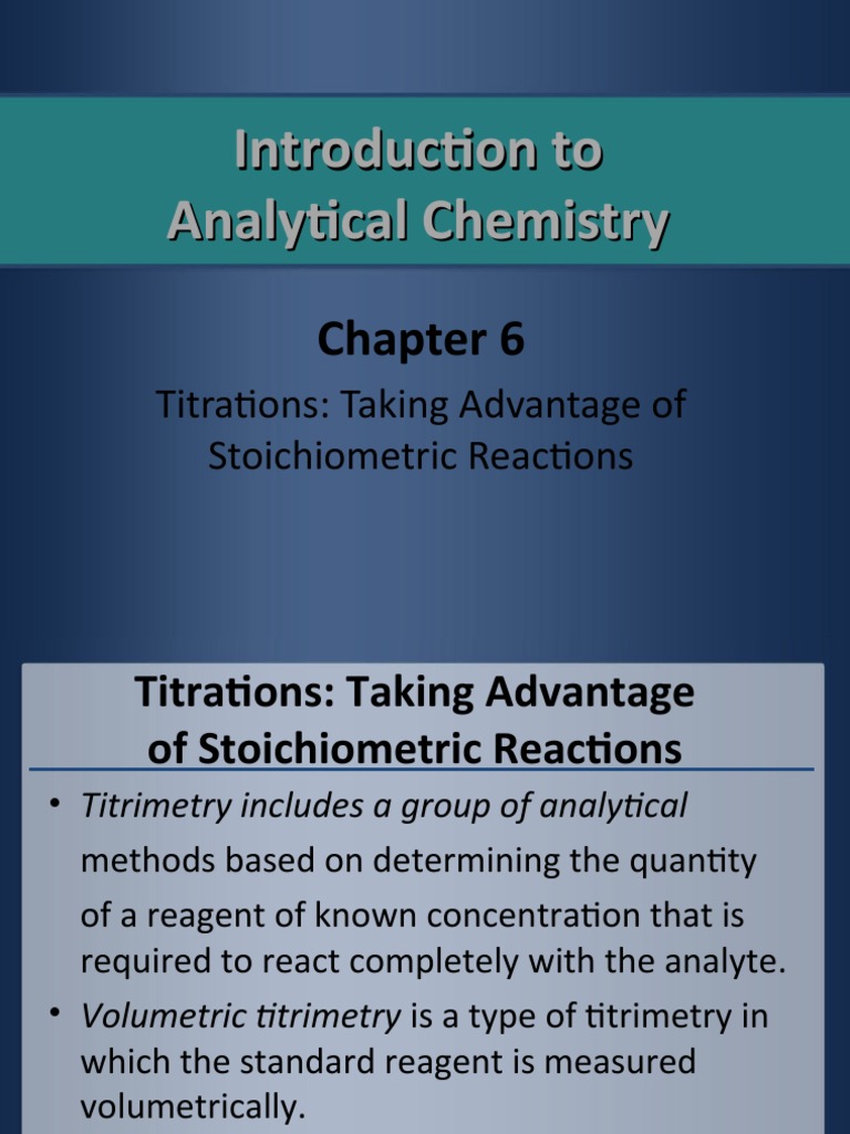 Introduction To Analytical Chemistry | PDF | Titration | Chemistry