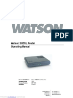 Watson SHDSL Router Operating Manual: Document Identification Document Version Document Revision Distribution