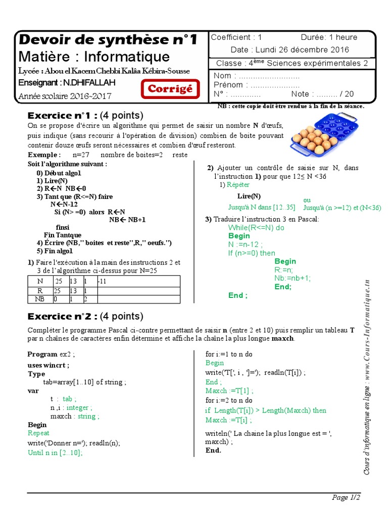 Algorithmes et programmes en Pascal | PDF | Développement de logiciel ...