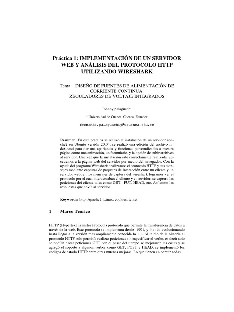 Implementación de Servidor Web y HTTP | PDF | Protocolo de ...
