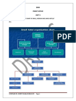 BHM Front Office Unit 2: Q) What Are The Hierarchy Chart of Small, Medium and Large Hotels? Ans