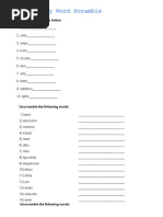 Human Body Word Scramble: Unscramble The Words Below