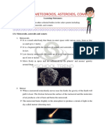 Chapter 13 Meteoroids, Asteroids, Comets: Learning Outcomes