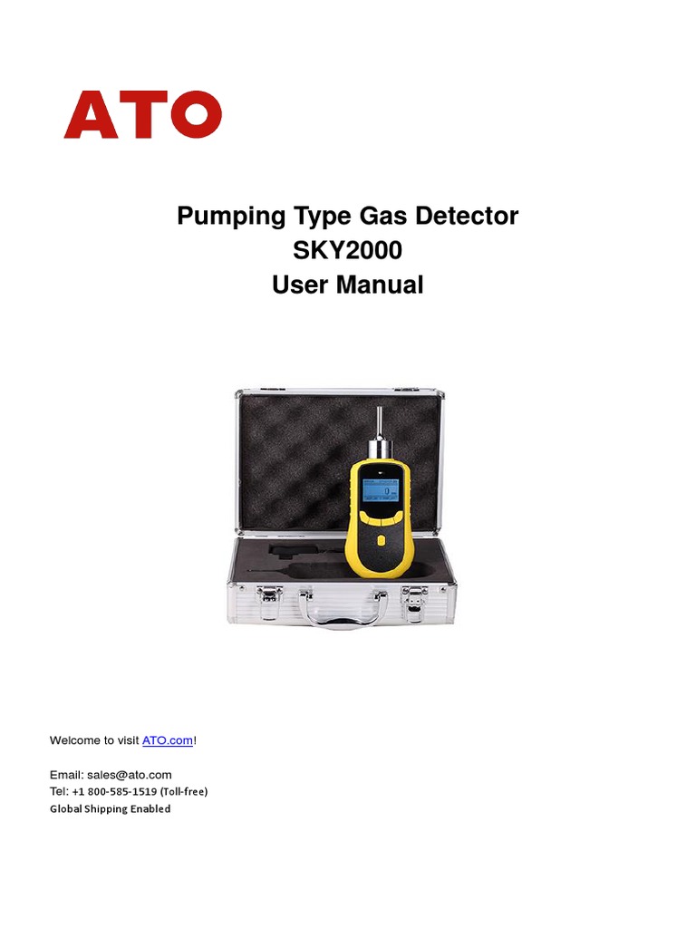 SKY2000 Gas Detector User Manual | PDF | Sensor | Calibration