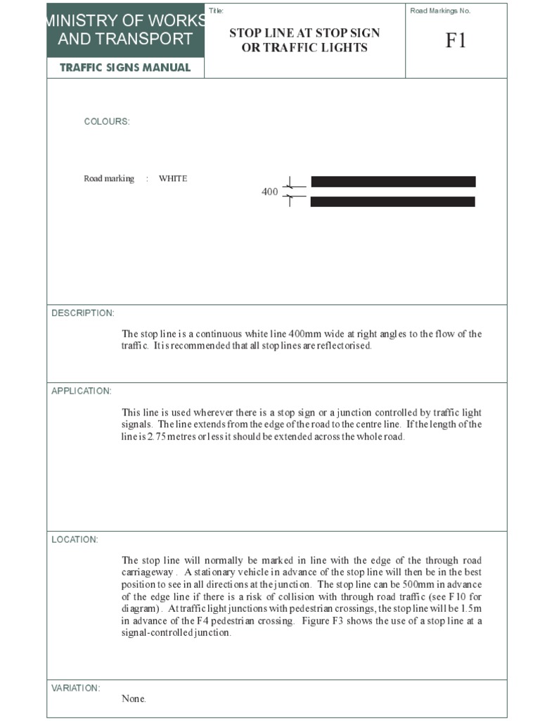 Stop Line Marking Standards | PDF | Pedestrian Crossing | Traffic